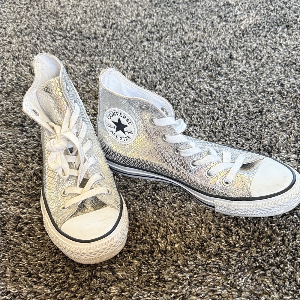 Converse Metallic Silver High-Tops